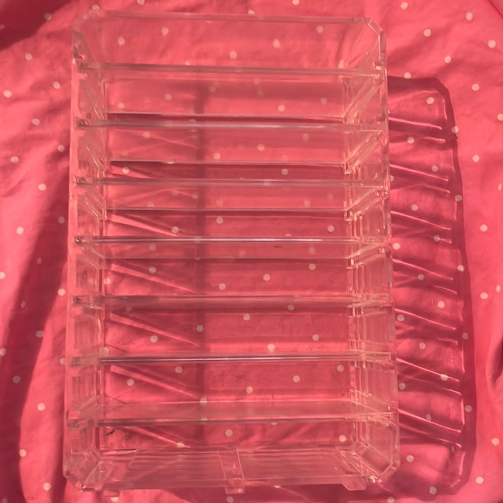 acrylic organizer for smaller eyeshadow palettes